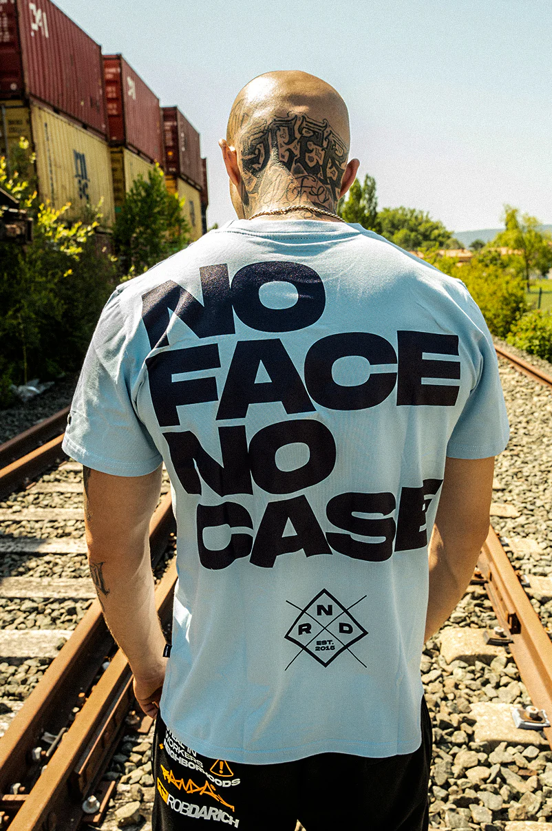 NO FACE NO CASE [BABY BLUE] T-SHIRT - Image 5