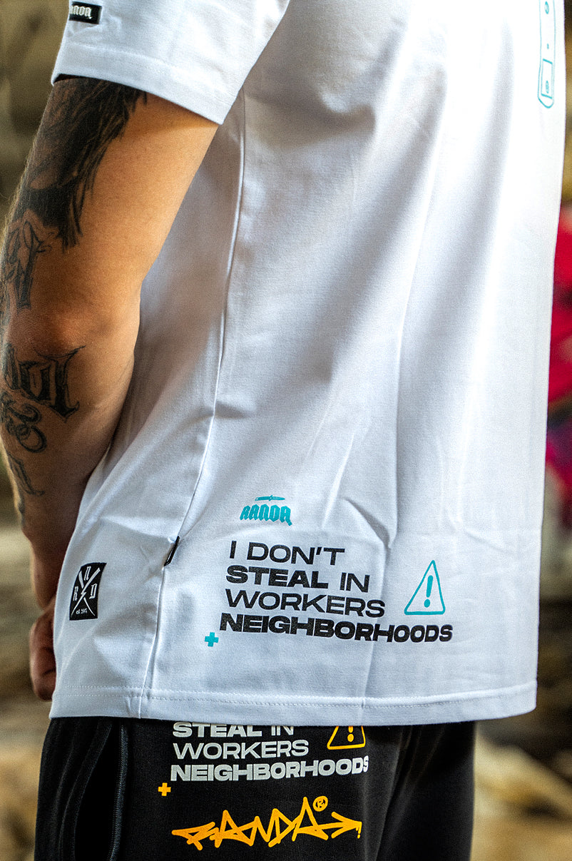 ROB DA RICH [WHITE & SKY BLUE] T-SHIRT - Image 3