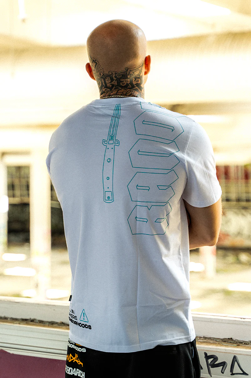 ROB DA RICH [WHITE & SKY BLUE] T-SHIRT - Image 4